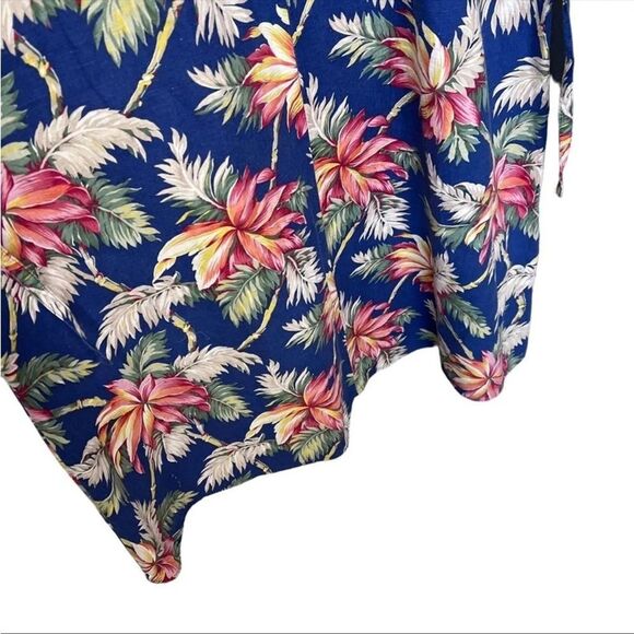 Vintage Jumper Maxi Dress Linen Blend Floral Coastal Boho Tropical Vacation - Picture 9 of 9